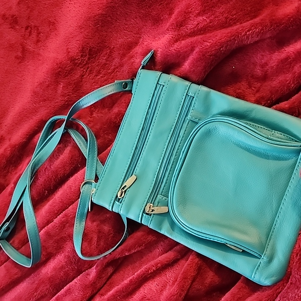Cross Shoulder Teal Purse